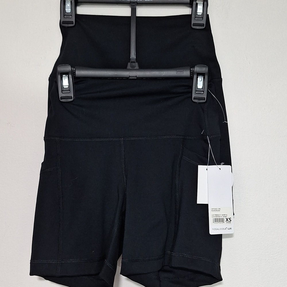 Yogalicious Black High Rise Bike Lux Shorts 2 Pack Size
